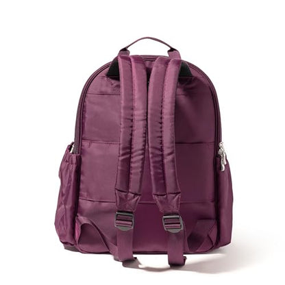 Baggallini Essential Laptop Backpack - 16x12 Inch Travel Backpack with 16" Laptop Sleeve - Lightweight Luggage Backpack - color: Mulberry