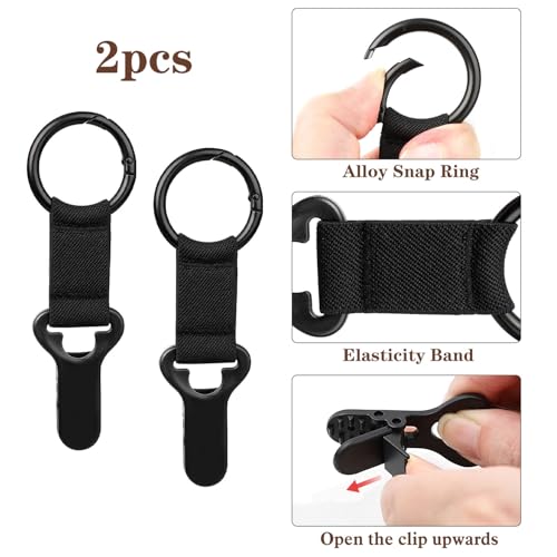 Niveaya Hat Clip for Travel on Bag, Strong Clip Secure Hold, 2 Pack - color: 2pcs Black+black