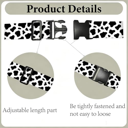 2Pcs Cow Print Luggage Straps for Suitcases 23.6-35.4 Inch - color: Cow Print