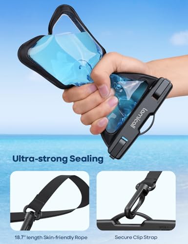 Lamicall 2Packs Waterproof Pouches, Beach Vacation Essentials for Wemen Men - color: Black & Green
