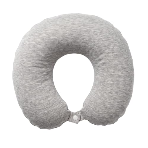 Continental Bedding U-Shaped Travel Neck Pillow, 13 x 11 Inch, Soft Plush Polyester Fiber Fill, Removable 80% Viscose Derived from Bamboo 20% Polyester Cover, Travel Case