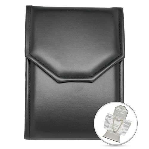 Novel Box Necklace Display Pearl Folder, 7x5 Inch Jewelry Case, Black/White - color: Black/White Stitched, size: Small
