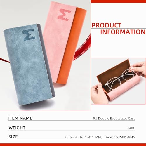Eyeglasses Cases for Glasses, Clip-on, Sunglasses, Reading Glasses - color: Orange and Pink