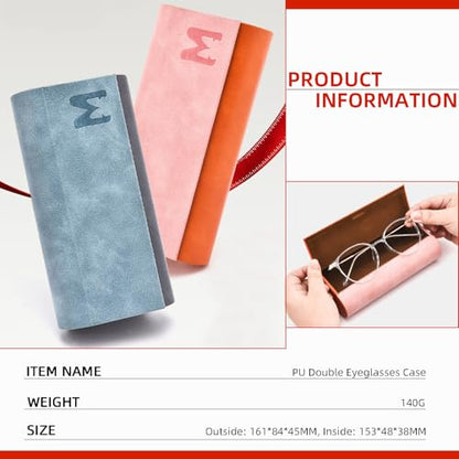 Eyeglasses Cases for Glasses, Clip-on, Sunglasses, Reading Glasses - color: Orange and Pink
