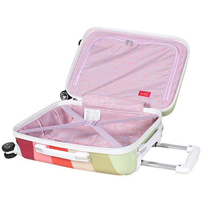 Nicole Miller New York Rainbow Luggage Collection - 20 Inch (ABS+PC) Hardside Carry On Suitcase - Durable Lightweight Bag with 8-Rolling Spinner Wheels (Rainbow Lavender) - size: 20 in