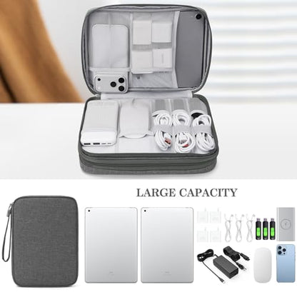 FYY Electronic Organizer, Travel Tech Pouch Bag, Extra Large, Dark Grey - color: Dark Grey, size: 10.8 x 8 x 3.15 inches