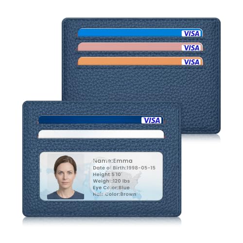 Airkit Small Slim ID Case, Womens Credit Card Holder Wallet, RFID Sleeve - color: Navy Blue