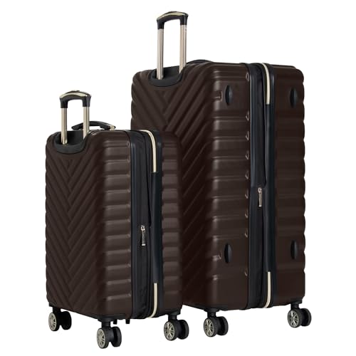 Kenneth Cole REACTION Madison Square Lightweight Hardside Chevron Expandable Spinner Luggage, Chocolate Brown, 2-Piece Set (20" & 28") - color: Chocolate Brown, size: 2-Piece Set (20" & 28")