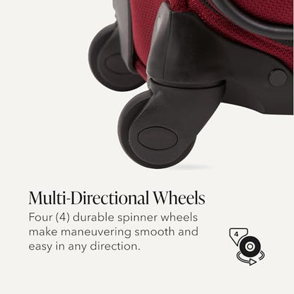 SwissGear Sion Softside Expandable Luggage – Medium Checked Suitcase with 360 Degree Wheels & Retractable Handle – 25 Inch, Perfect for 1-7 Night Trips – Burgundy - color: Burgundy, size: Checked-Medium 25-Inch