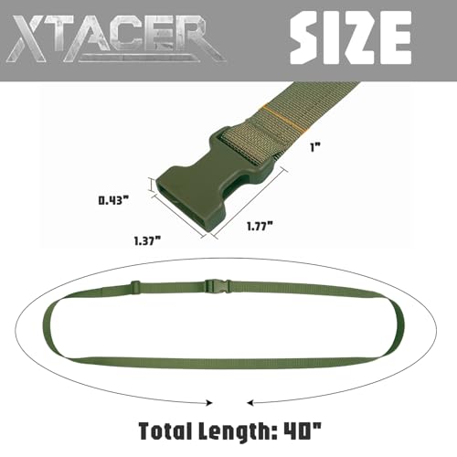 XTACER 1 Inch Molle Backpack Accessory Strap Luggage Straps Cover Strap Sleeping Bag Strap with Buckle (Green, 40) - color: GREEN, size: 40 Inches