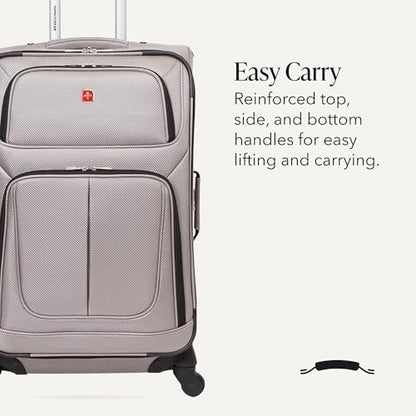 SwissGear Sion Softside 확장 가능, 백랍., 체크무늬-중형 25인치, Sion 소프트사이드 확장형 수하물 - color: 백랍., size: 체크무늬-중형 25인치