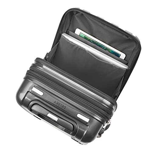 DELSEY PARIS Helium Aero Hardside Expandable Luggage with Spinner Wheels, Brushed Charcoal, 2-Piece Set (19/24) - color: Brushed Charcoal, size: 2-Piece Set (19/24)