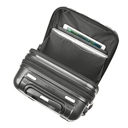 DELSEY PARIS Helium Aero Hardside Expandable Luggage with Spinner Wheels, Brushed Charcoal, 2-Piece Set (19/24) - color: Brushed Charcoal, size: 2-Piece Set (19/24)