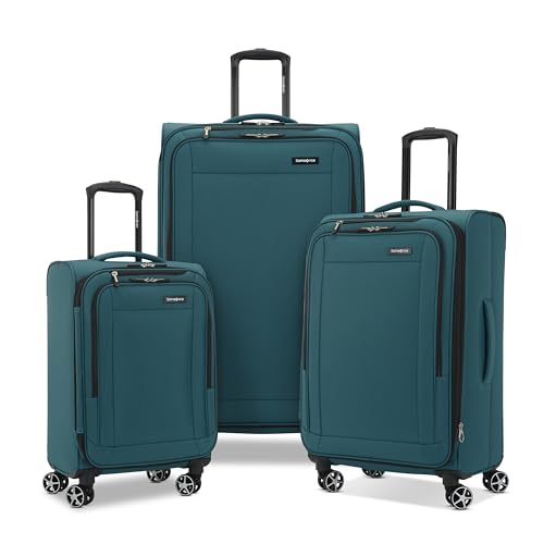Samsonite Saire LTE Softside Expandable Luggage with Spinner Wheels, Pine Green, 3-Piece Set (Carry On/Medium/Large) - color: Pine Green, size: One Size