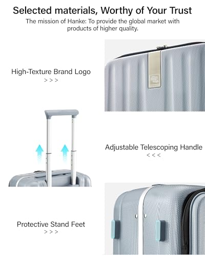 Hanke 16 Inch Small Carry On Luggage, Top Opening Aluminum Frame Suitcase - color: Grey, size: 16 Inch