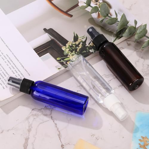 uxcell 10 Pack Spray Bottles, 2Oz/60ML Reusable Clear Empty Mist Plastic Mini Travel Bottle Set,Small Refillable Liquid Containers for Household Use, Essential Oil, Cleaning (Brown Black) - color: Brown Black