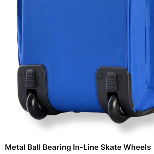Olympia U.S.A. 29 inch Jumbo Size 8 Pockets Wheeled Rolling Duffel Bag Water Resistant Luggage Lightweight Travel Suitcase with Retractable Handle - color: Royal Blue, size: 29 inch