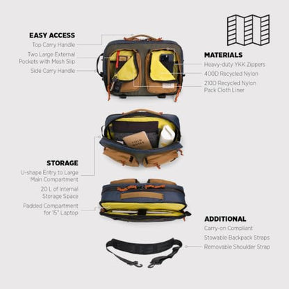 Topo Designs Global Briefcase + Travel Pack (Olive/Dark Khaki) - color: Eco-friendly / Olive / Dark Khaki