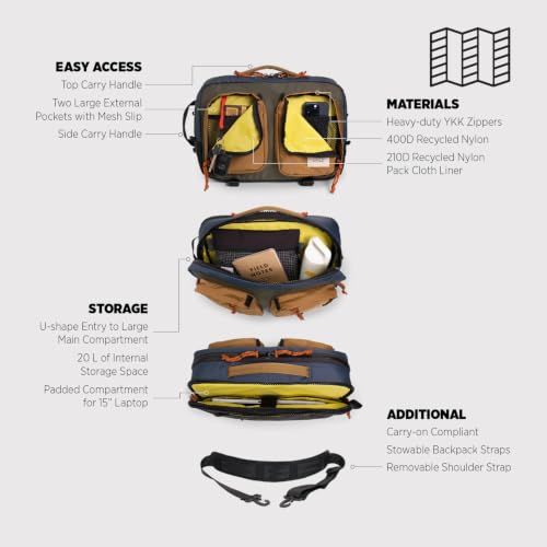 Topo Designs Global Briefcase + Travel Pack (Classic Blue/Bone White) - color: Eco-friendly / Classic Blue / Bone White