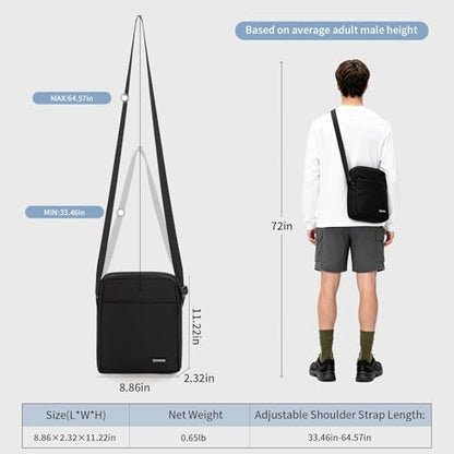 OSOCE Messenger Bag Crossbody Shoulder Bag for Men | Multi-Pocket, Adjustable Shoulder Strap, Lightweight, Suitable for Travel Hiking Commuting Outdoor - size: Large