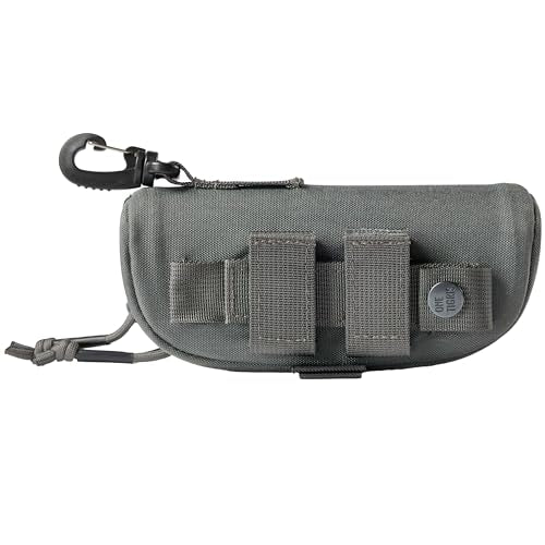 ONETIGRIS Hard Shell Sunglasses Case MOLLE Tactical Eyeglasses Pouch - color: Grey