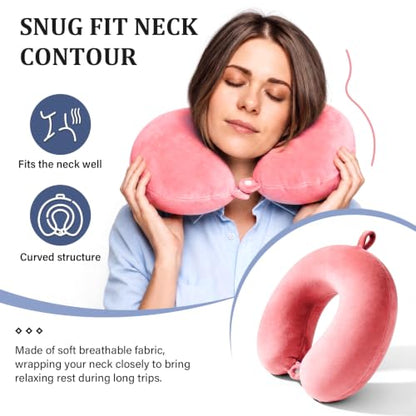 Philbinden 2 Packs Travel Neck Pillow Cover, Reusable U Shaped Washable Cover (Dark Blue Pink) - color: Dark Blue Pink