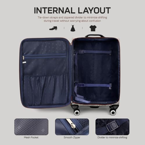 2-Piece Softside Luggage Set（20/26in）, Expandable,TSA LOCK - color: COLOR-7