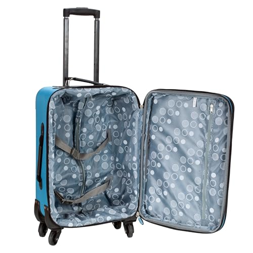 Rockland Pasadena Expandable Spinner Carry-on 19", Turquoise - color: Turquoise