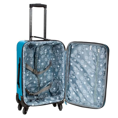 Rockland Pasadena Expandable Spinner Carry-on 19", Turquoise - color: Turquoise