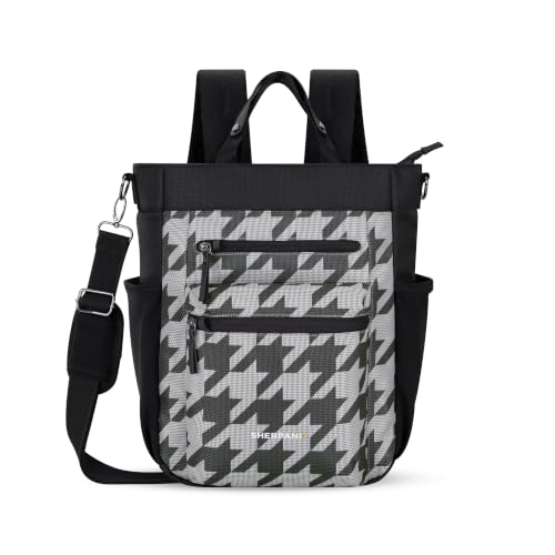 Sherpani Soleil, Anti Theft Convertible Backpack Tote (Grey Houndstooth) - color: Grey Houndstooth