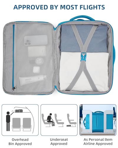 LARVENDER Carry on Luggage 20-Inch Expandable Suitcases, Ocean Breeze | 22x14x9 Airline Approved, Gradient PC+ABS Hardshell, Expands 2", 360° Spinner Wheels, TSA Lock, 3-Piece Set with XL Backpack - color: Ocean Breeze (XL-BP), size: 3 Piece Set (Backpack