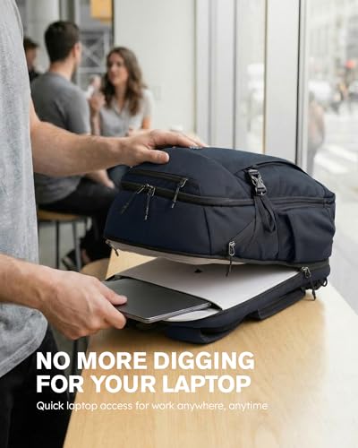 Tolaccea Travel Laptop Backpack 32L Carry on Daypack for Work Business - color: Midnightsky