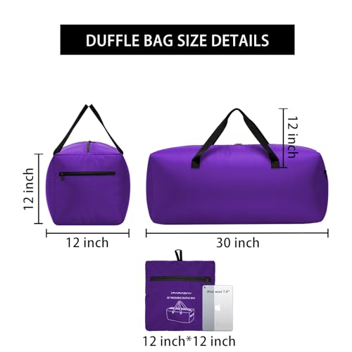 iFARADAY Foldable Duffel Bag, 30 inch / 75L, Purple - color: Purple-75L