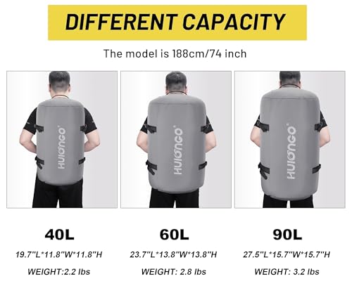 Hulongo Waterproof Duffel Bag Backpack for Men, Grey, 90L - color: Grey, size: 90L