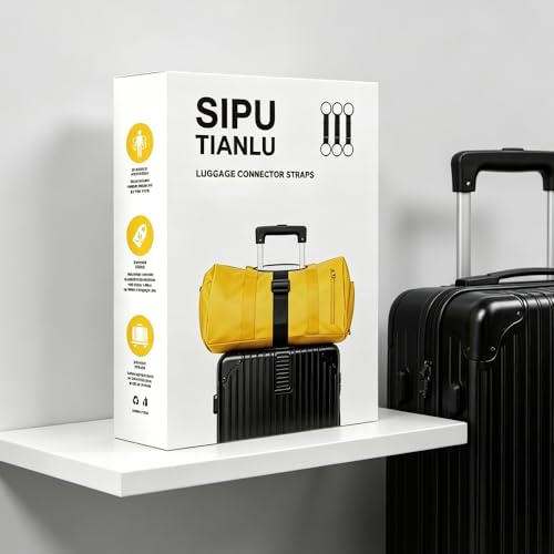 3Pack Adjustable Luggage Strap for Carry on Bag, Connect Bag to Suitcase