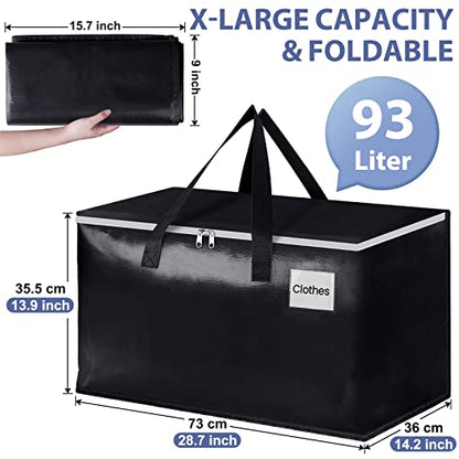 StorageRight Moving Bags, Moving Boxes, 93L 10-Pack Sotrage Bags, Black - color: Black, size: 10 Pack