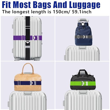 SOWPOPY Travel Belt Luggage Straps for Carry On Bag, Suitcases - color: DK-Blue