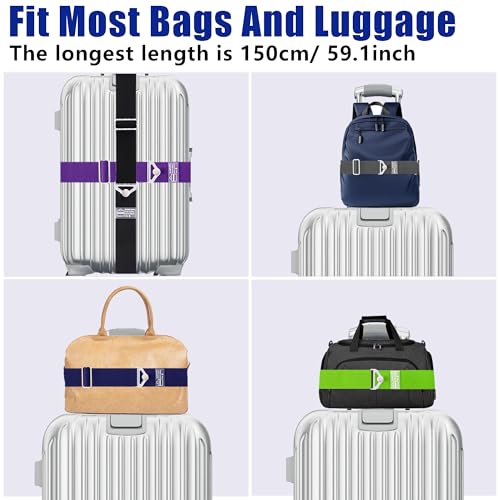 SOWPOPY Travel Belt Luggage Straps for Carry On Bag, Suitcases - color: DK-Purple