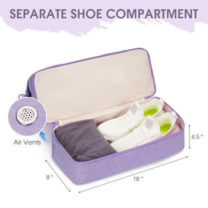 WANDF Personal Item Travel Bag, Carry On Weekender Bag for Women - color: Purple