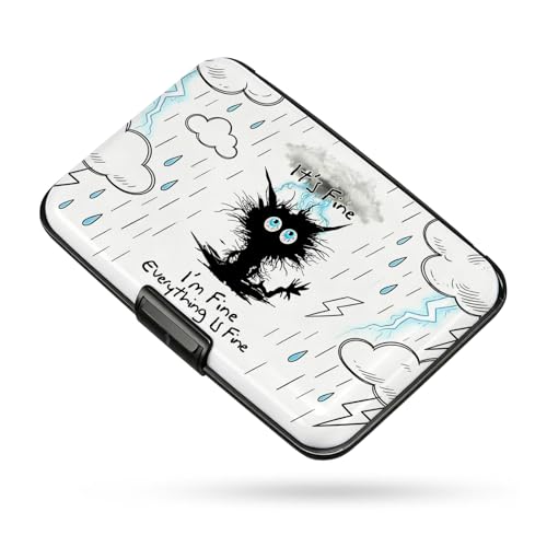 Credit Card Holder Explosive Black Cat Mini Aluminum Wallet - color: Explosive Black Cat