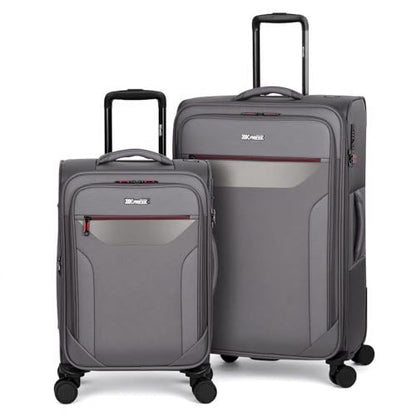 2-Piece Set(22/28in) Softside Luggage Sets,Expandable 20% - color: Grey, size: 2-Piece Set (22 inch/28 inch)