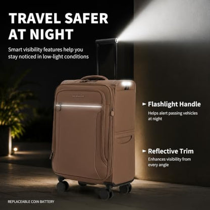 Verage Toledo Carry On Luggage with Spinner Wheels (20-Inch, Cocoa Brown) | Softside Expandable Suitcase, TSA Lock, Business Suitcase - color: Cocoa Brown, size: Carry-On 20-Inch