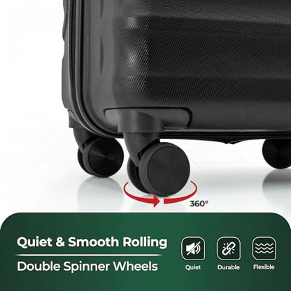 BABIL 3 Piece Luggage Set, ABS Hardside Suitcase Set with Spinner Wheels, TSA Lock, Lightweight Triplet Travel Luggage, 20/24/28 Inch Carry On and Checked Bags (Violet) - color: Violet