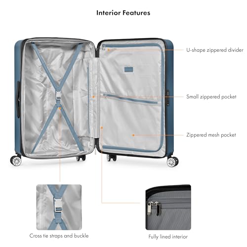 Travel Select Snowcreek Hardside Expandable Spinner Luggage, Navy, 30-Inch Checked Only - color: Navy, size: 1 Piece | 30-Inch Large