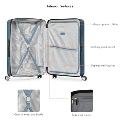Travel Select Snowcreek Hardside Expandable Spinner Luggage, Navy, 30-Inch Checked Only - color: Navy, size: 1 Piece | 30-Inch Large