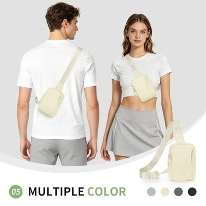 Mini Sling Bag for Men Women Fits for 6.1" Phone, Beige - color: 3 Pocket-beige