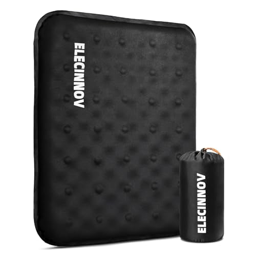 Inflatable Seat Cushion, Self Inflating Compact Stadium Seat Cushion - color: Black-1pack