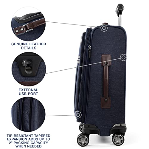 Travelpro Platinum Elite Carry-On Luggage Spinner, True Navy, 21-Inch - color: True Navy Blue, size: Carry-On 21-Inch