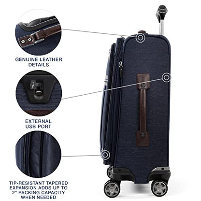 Travelpro Platinum Elite Carry-On Luggage Spinner, True Navy, 21-Inch - color: True Navy Blue, size: Carry-On 21-Inch