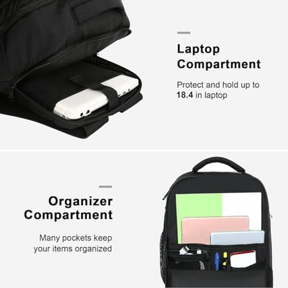 MATEIN Extra Large 45L Travel Backpack, Airline Approved 18 Inch Backpack - color: Black, size: XX-Large
